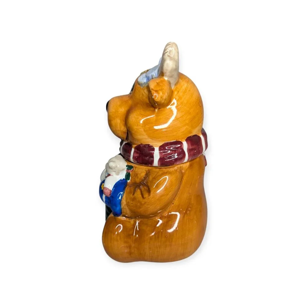 Christmas Reindeer Colorful Ceramic Cookie Jar 9